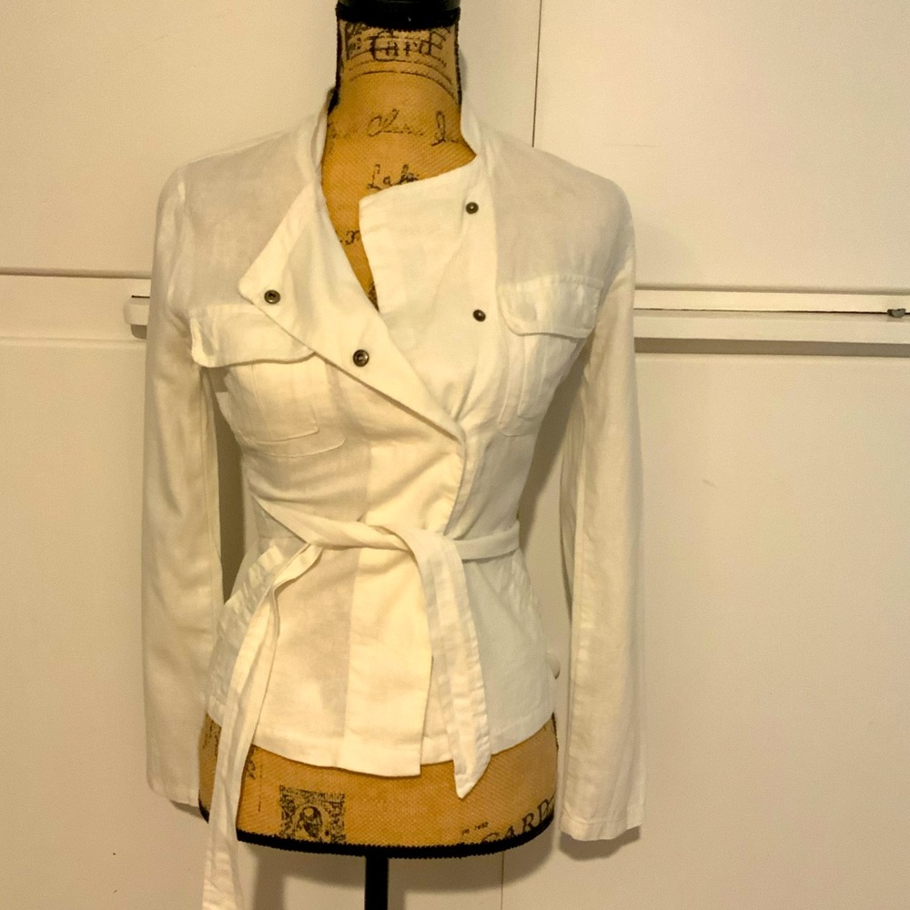Linen blend shirt jacket from Jacob